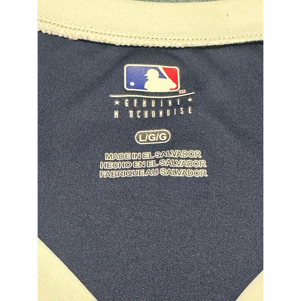 NY Yankees Genuine Merchandise Navy and White MLB Logo Tee L - Picture 5 of 10